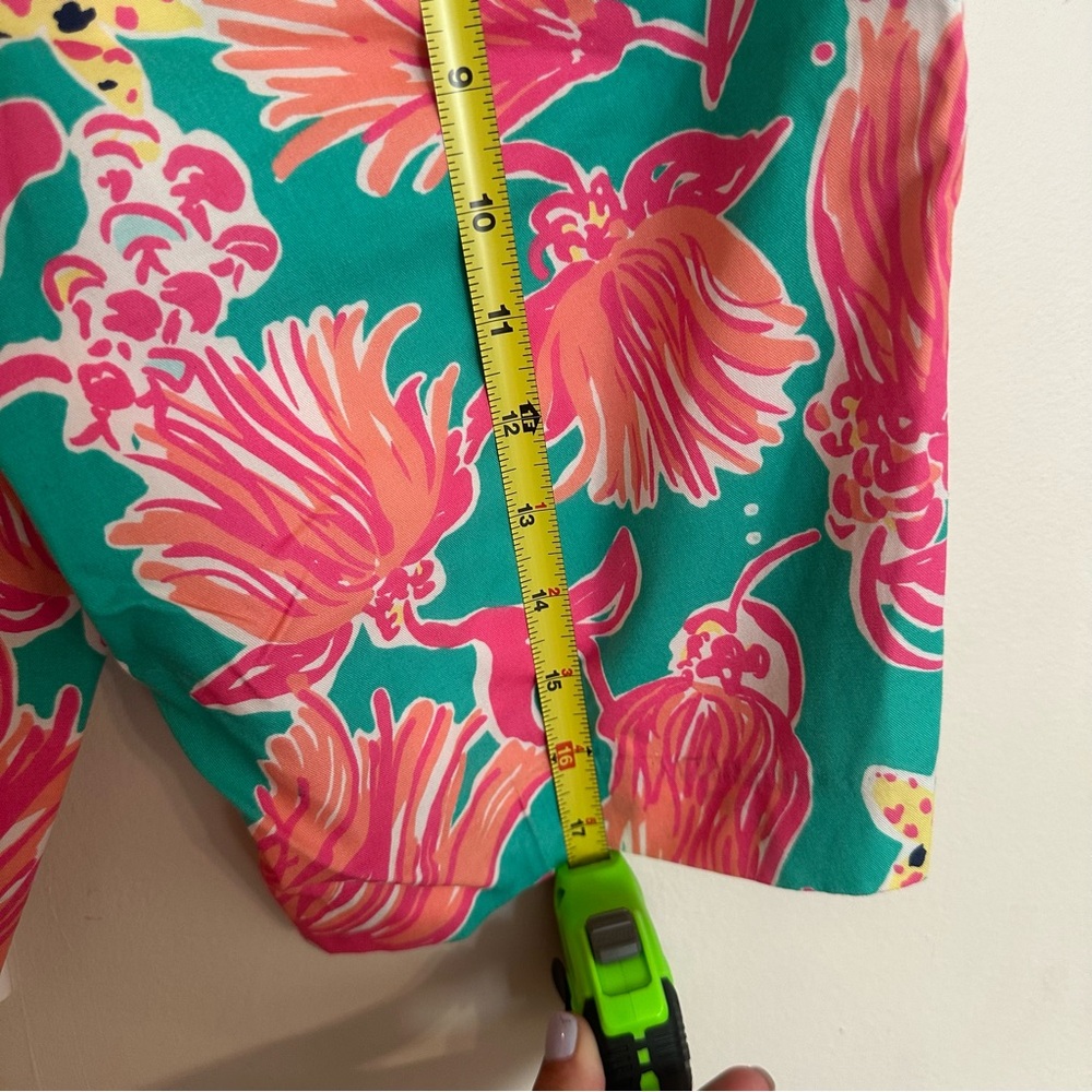 Lilly Pulitzer Womens Size 2 Lagoon Green Avenue Bermuda Shorts Seaside Pattern - Picture 16 of 16